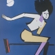 Copertina. Descrizione: Donna nuda vola su una scopa. Paesaggio notturno